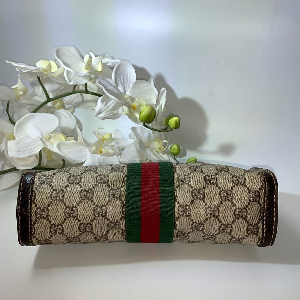 💥Authentic💥 GUCCI Web Sherry Line GG Logo Cosmetic Clutch - Picture 5 of 13
